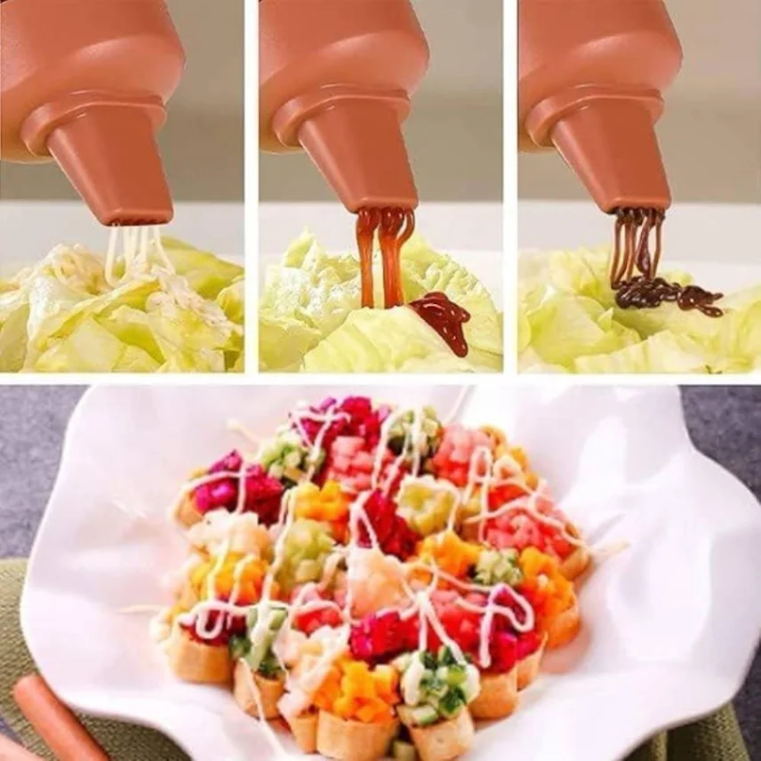 Squeeze Bottle Condiment Bottles Hot Sauce Dispenser Refillable Multipurpose Kitchen Tools 2