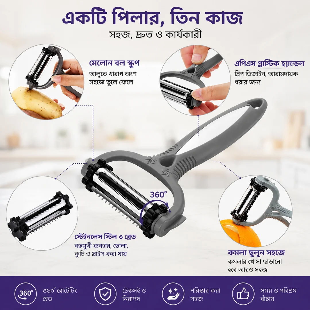 3 In 1 Roto Peeler for Vegetables and Fruits Cutter 3