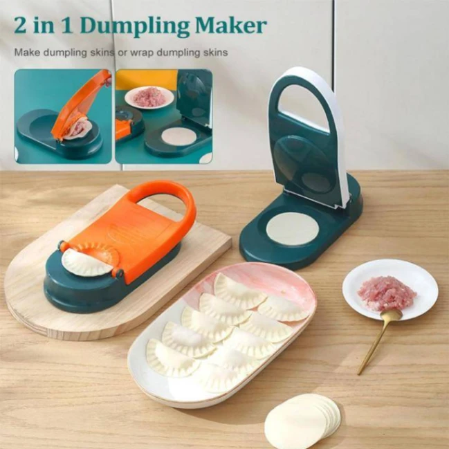 Dumpling and Pitha Maker Dough Pressing Mold - Orange and Blue 7