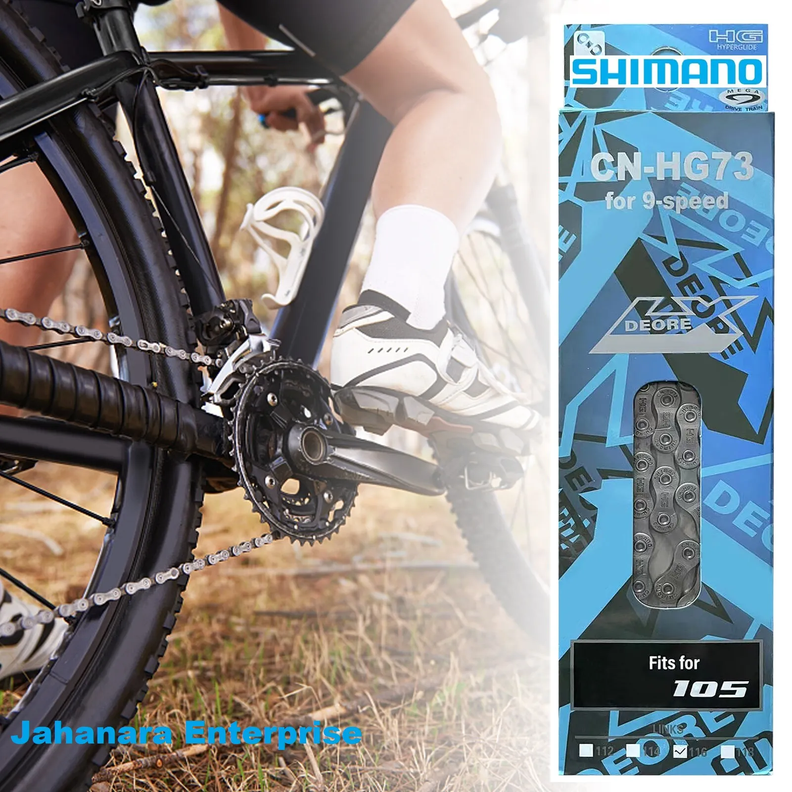 Bicycle Chain 9 Speed SHIMANO Deore LX 105 Chain Mountain Steel Silver 116 links Made in Japan Bicycle Accessories 2