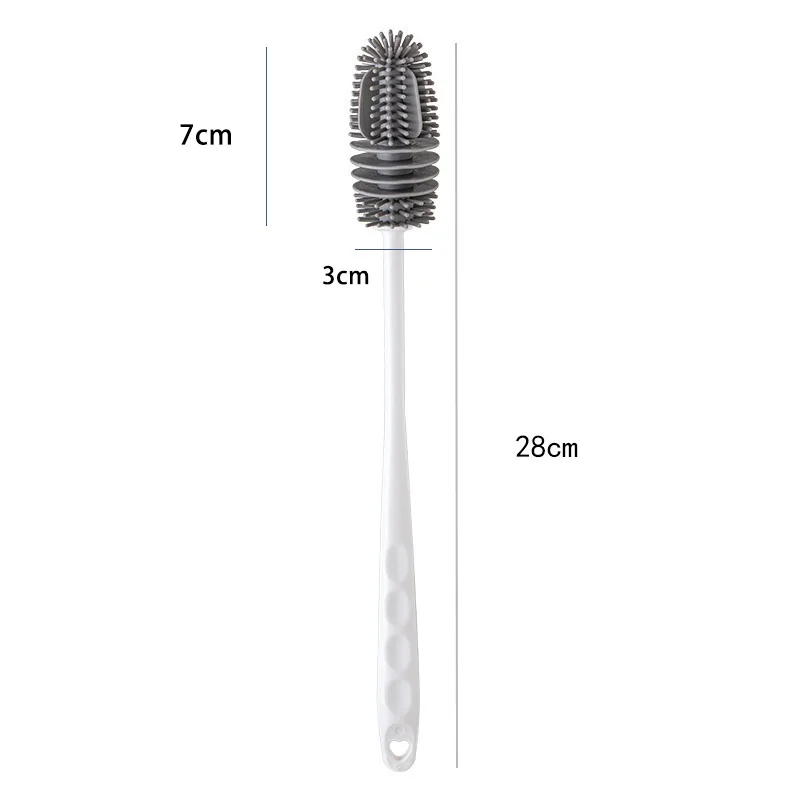 Silicone Bottle Cleaning Brush Bottle Cleaner for Washing Baby Bottles Handle Brush 3
