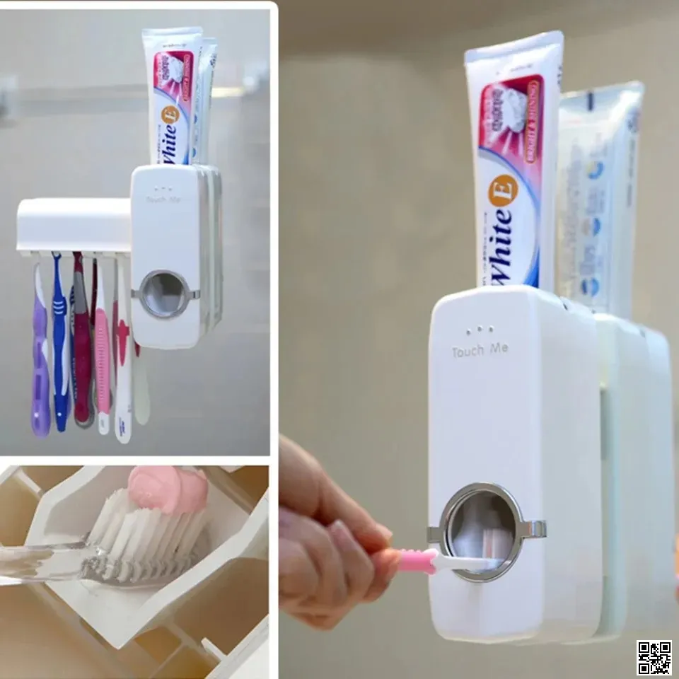 Automatic Toothpaste Dispenser With Toothbrush Holder 4