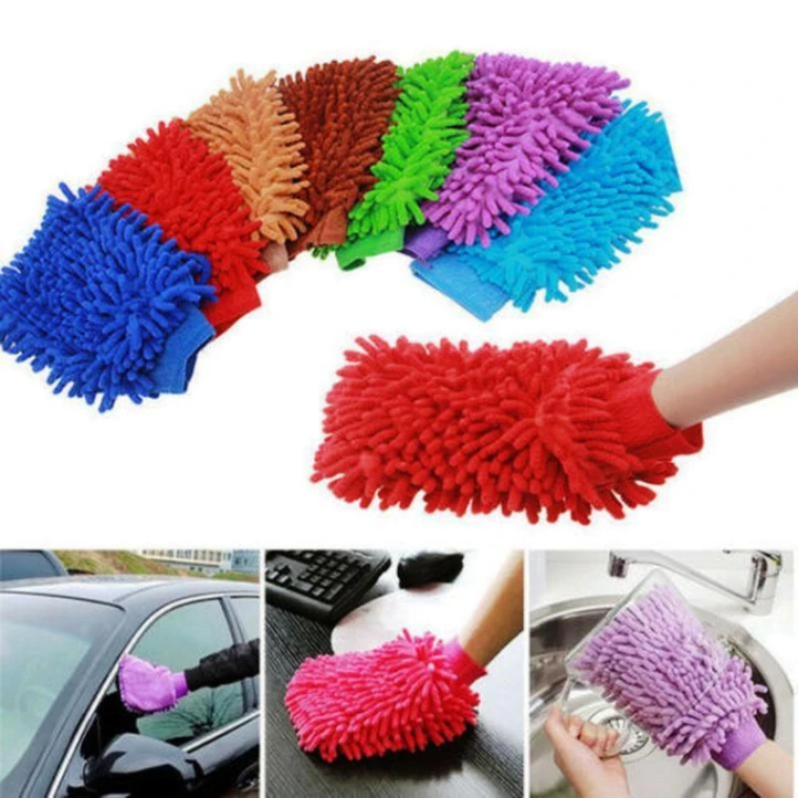 Car or Bike Wash Gloves Towel Microfiber Car or Bike Cleaning Care Detailing Tools Chenille Soft Towel For Automotives 7