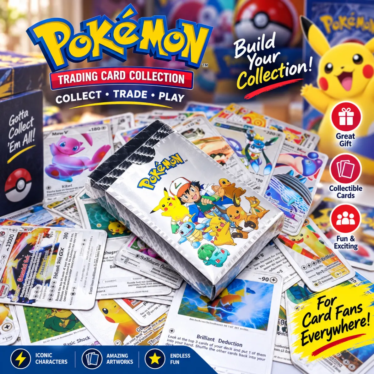 Pokemon Card Toy Gold Black Silver Rainbow Cards English Action Figure Charizard Anime Party Birthday Gifts 2
