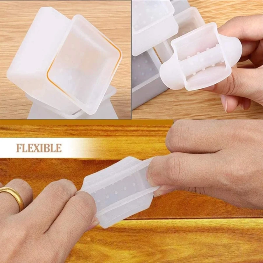 Silicone Chair Leg Square Caps 4Pcs/set 4