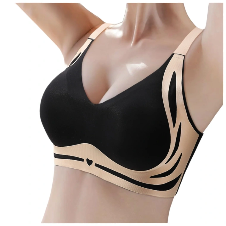 Classic Sports Bras, Anti-Sagging Wireless Push-up Bra Wide Strap Sleep Comfortable Full Coverage Shaping Sports Bra 2
