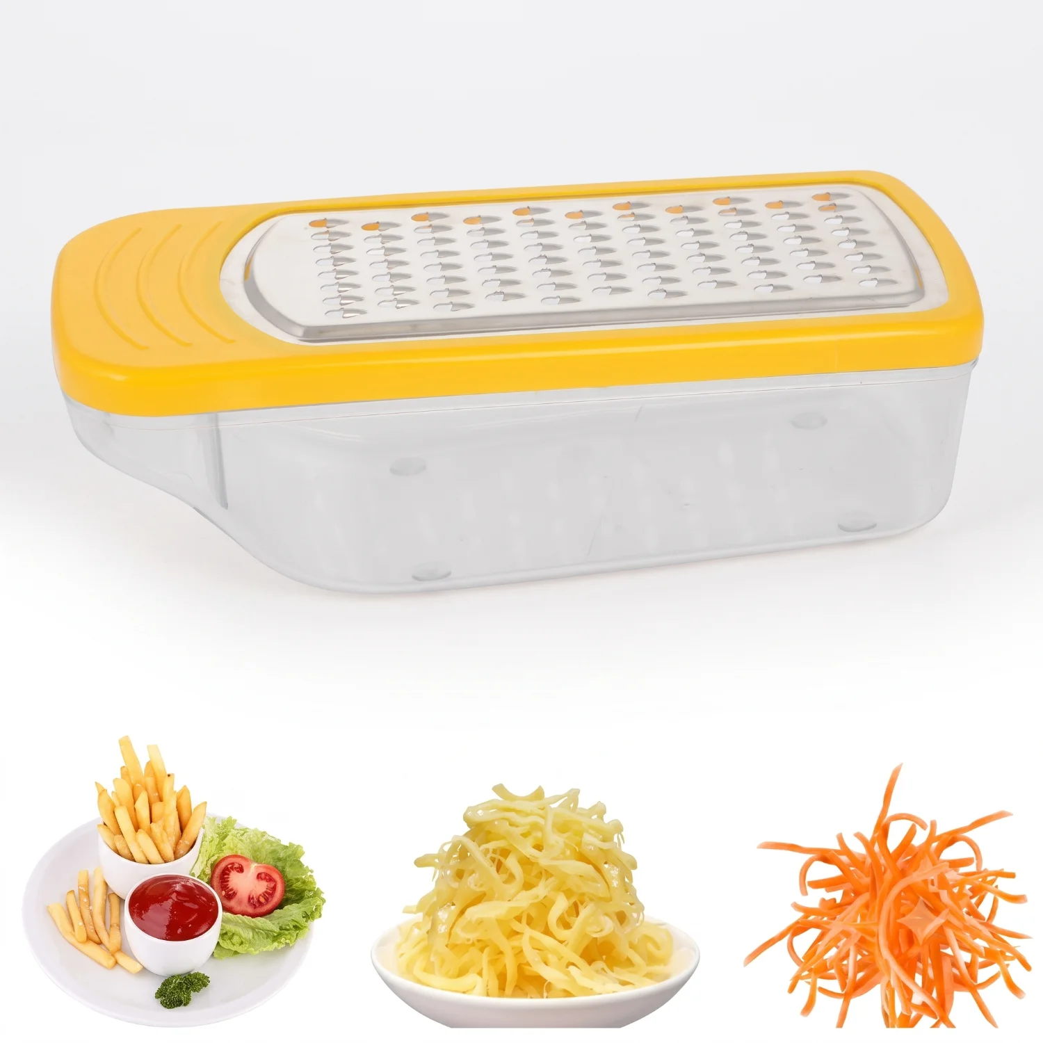 Famous Big Cheese and Vegetable Grater, Unbreakable Plastic With Steel Net 2