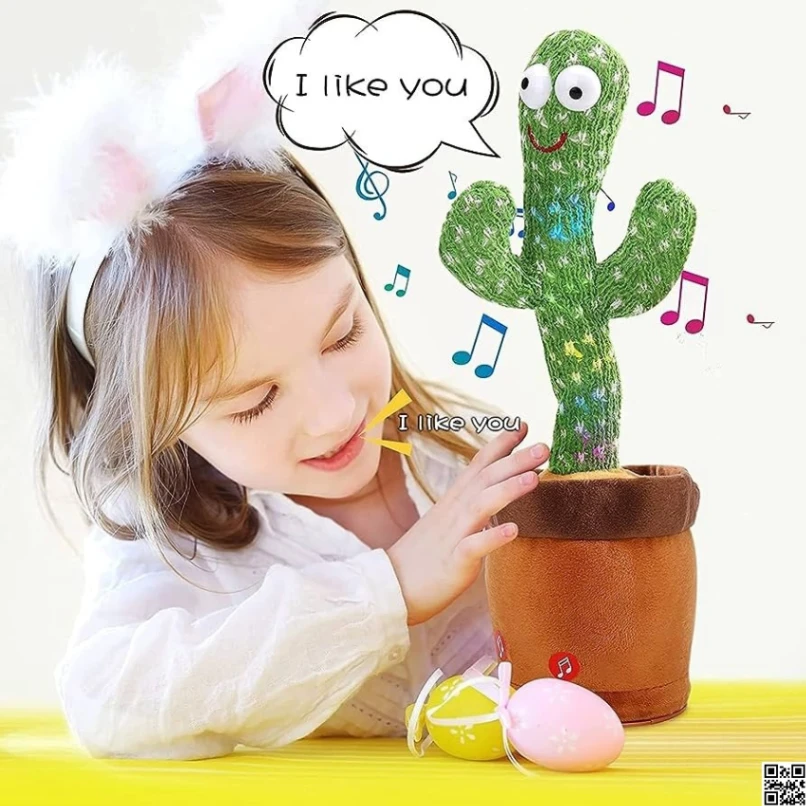 Rechargeable Dancing Cactus Toy Song Singing, Talking, Record & Repeating What You say Electric Cactus 4