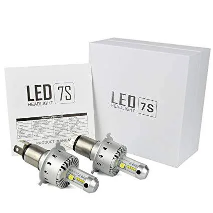 Authentic 7S LED Headlight (2 Piece) for Motorcycle and Car H4 Socket 80W 8000 Lumen 12V 4