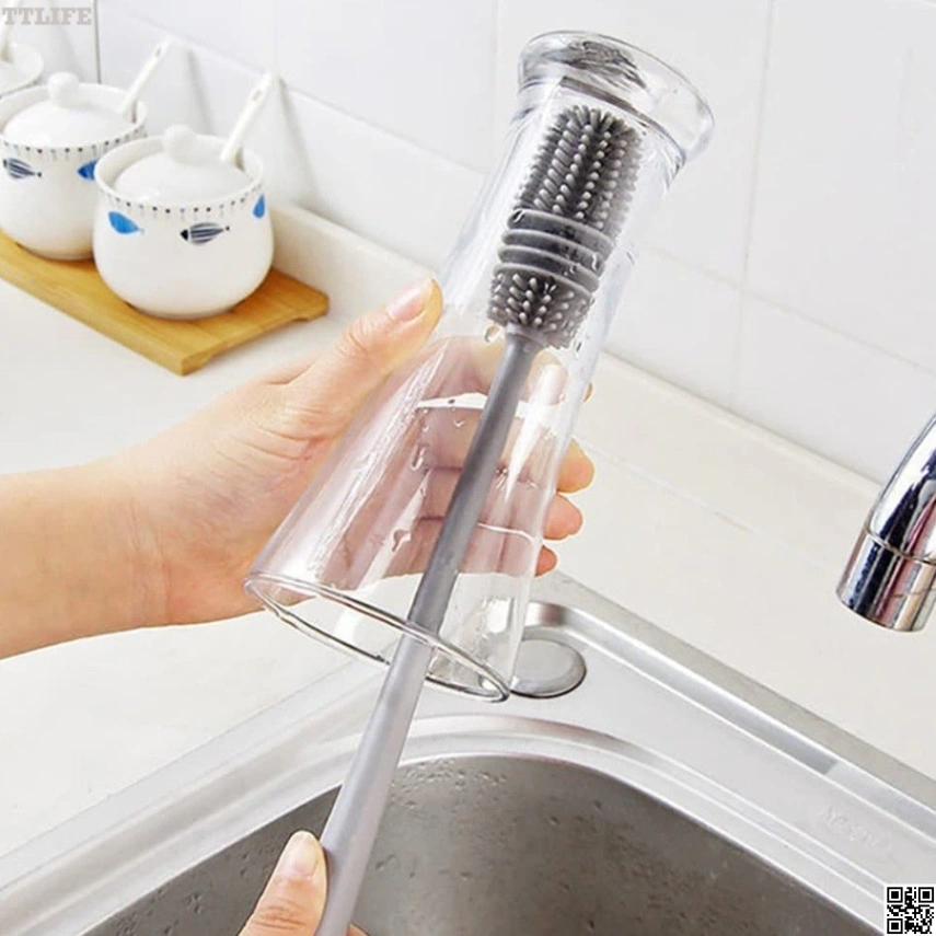 Silicone Bottle Cleaning Brush Bottle Cleaner for Washing Baby Bottles Handle Brush 6