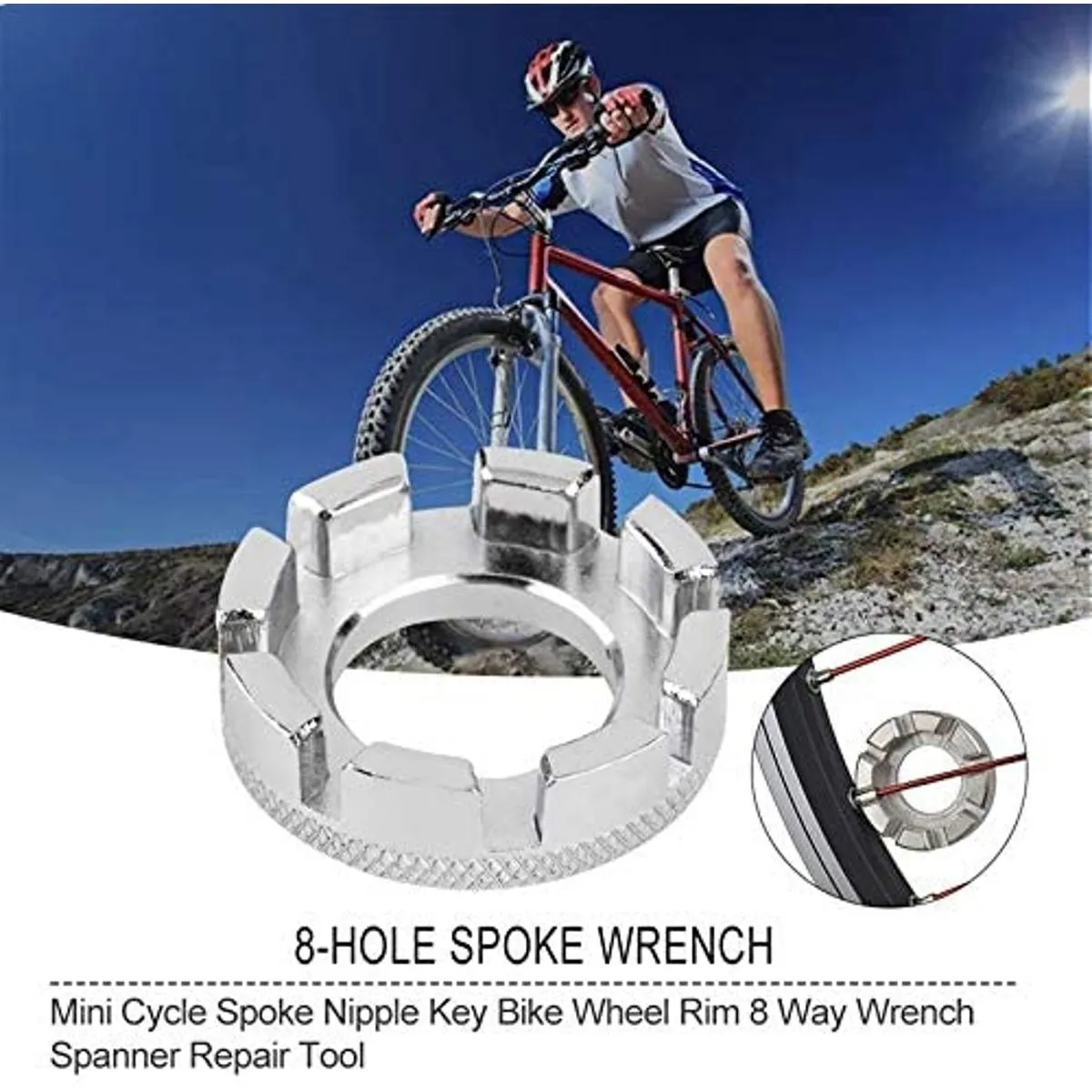 Cycle Spoke Nipple Key Bike Wheel Rim 8 Way Wrench Spanner Repair Tool Bicycle Accessories 2