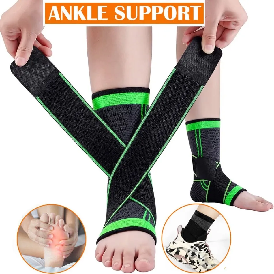 Pressurized Support Ankle 1pcs, Breathable Ankle Compression Sleeve with Adjustable Wrap 2