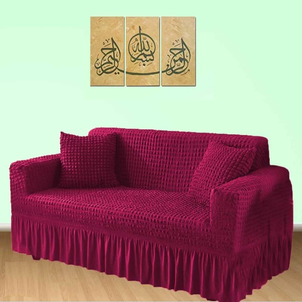 Turkish Sofa Cover (3 Seat) Turkish Spandex Fabric Sofa Cover 7