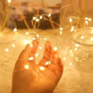 Led String Light Battery Powered Copper Wire Starry Fairy Lights, Battery Operated Lights for Bedroom, Christmas, Parties, Wedding, Centerpiece, Decoration