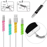 5pcs Spiral Cable protector Data Line Silicone Bobbin winder Protective For all USB Charging earphone