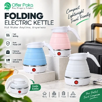 Silicone Foldable Electric Kettle, Portable Mini Electric Kettle for Travel, Electric Water Kettle