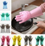 2pcs Silicone Dish Washing Kitchen Hand Gloves, Magic Silicone Dish Washing Gloves
