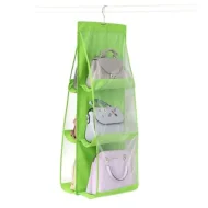 6 Pocket Hanging Organizer, Dust-Proof Storage Bag Holder, Hanging Handbag Organizer