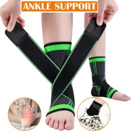 Pressurized Support Ankle 1pcs, Breathable Ankle Compression Sleeve with Adjustable Wrap