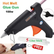 Combo Pack 100W Hot Melt Glue Gun With 5 Glue Stick 100 Watt Glue Gun For Diy Art Crafts Joint Repair