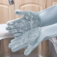 2pcs Silicone Dish Washing Kitchen Hand Gloves, Magic Silicone Dish Washing Gloves