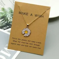 Cute Trendy Daisy Necklace Sun Flower Necklaces for Girls Simple Stylish - Flower Jewelry Dainty Chain Necklace for Women New Collection - Pendant Necklace for Girls Stylish