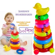 Rings Tower Baby, Colorful Rainbow Tower, Children Stacking Ring, Ring Stacking Pyramid Toy