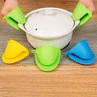 2PC Grip Oven Pot Holder Baking BBQ Cook Tools Mini Kitchen Non-slip Heat Resistant Oven Mitts Silicone Glove - Hand Gloves - Hand Gloves