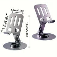 360° Rotating Full Metal Phone & Tablet Stand – Aluminum Alloy Adjustable Desktop Holder for Mobile Devices