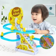 Happy Duck Race Toy, Electric Slide Track Toys Game with Small Duck