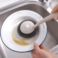 Long Handle Stainless Steel Wire Dishwashing Cleaning Brush