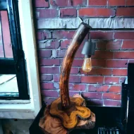 Live Edge Table Lamp Antique Edison