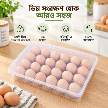 Egg Storage Box 24 Grids Plastic