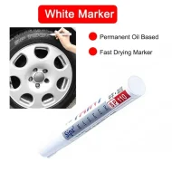 Permanent Paint Marker (White) for Any Hard Surface, Tyre Marker, Oil Base Tire Marker, Waterproof Tire Marking Pen for Motorcycle and Car
