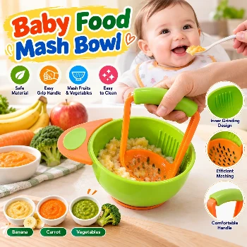 Baby Food Mash Bowl – BPA Free Food Grinding Bowl for Homemade Baby Food