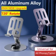 360° Rotating Full Metal Phone & Tablet Stand – Aluminum Alloy Adjustable Desktop Holder for Mobile Devices Best quality