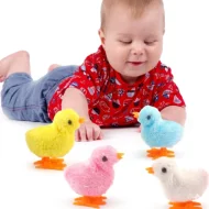 1pcs Baby Chicken Toy, Baby Chicken Wind-up Toy - Chicken Toys For Kids | Easter Wind Up Chick Toys, Wind-Up Jumping Cute Chicken, Plush Chicks Toys For Toddlers Party Favors
