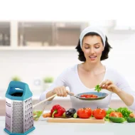 Stainless Steel Tower Grater, 6-Sided Kitchen Grater and Slicer