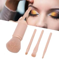 4 in 1 Makeup Brush Set, Professional Cosmetic Makeup Brushes-use Retractable Mini Facial Makeup Tool