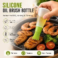 Silicone Oil Dispenser Bottle Brush Pastry Basting Brush Oil Honey Wine Sauce Grill Brush for Barbecue