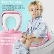 Soft Baby Toilet Seat, Toilet Training/Commod/Potty Safe Seat For Kids (18-30Months) Sitting Ring with Handles Bathroom Trainer Closestool Cover