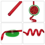 4Pcs Fruit Straw, Party Decoration Colorful Fruit Style Straw, Reusable Straws, Smoothie Drinking Straws,