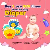 Kids Cartun Reusable Baby Diaper 1pcs, Baby Soft Training Pants
