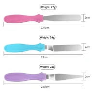 3pcs Stainless steel cream spatula, Butter Cake Cream Smoother Spatula Fondant Pastry Tool, Baking Pastry Cake Decorating Tools