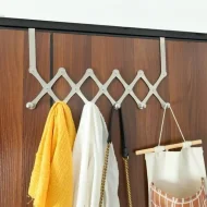 Stainless Steel 6-Hook Flexible Over the Door Hook Hanger