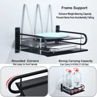 2 Layer Wall Mounted Router Stand Metal